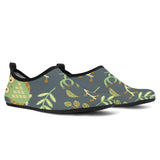 Cute Owls Leaves Pattern Aqua Shoes