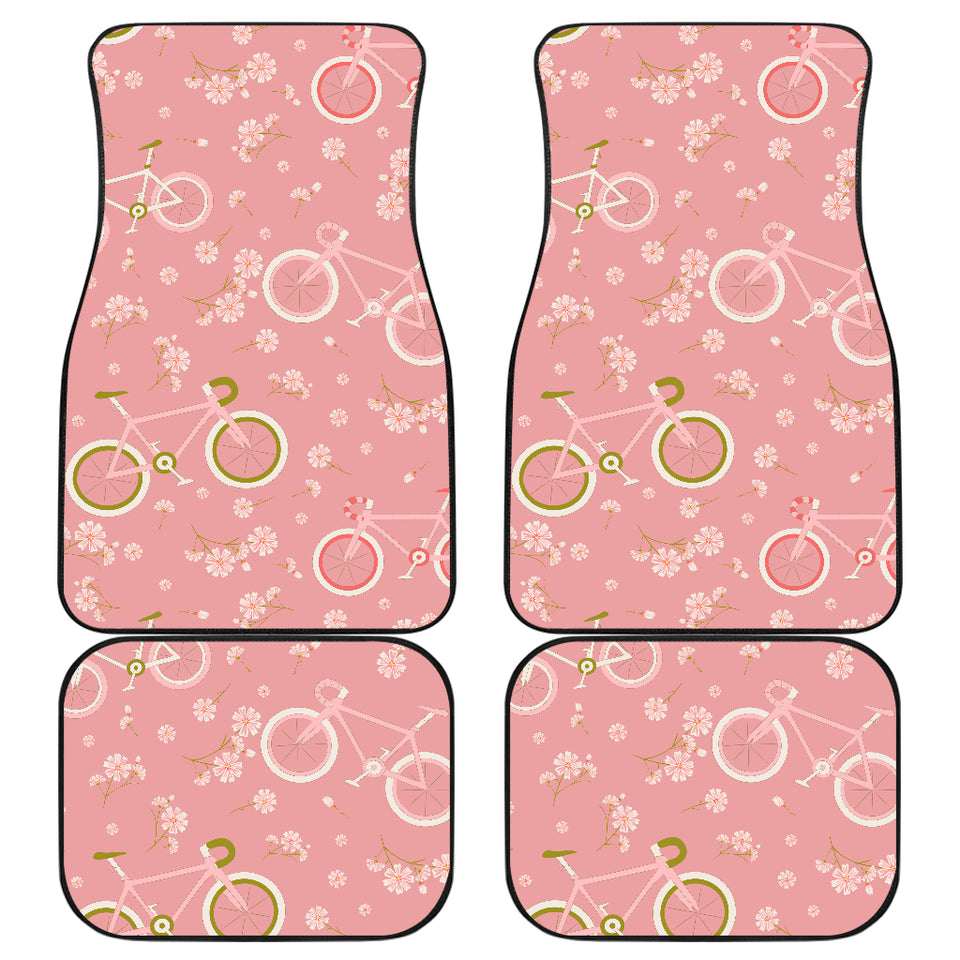 Bicycle Pattern Print Design 02 Front and Back Car Mats