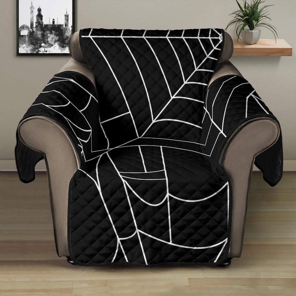 Spider Spider web pattern Black background white cobweb Recliner Cover Protector