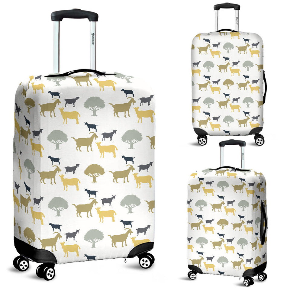 Silhouettes Of Goat And Tree Pattern Luggage Covers