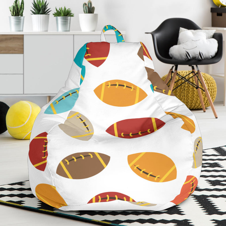 Colorful American Football Ball Pattern Bean Bag Cover