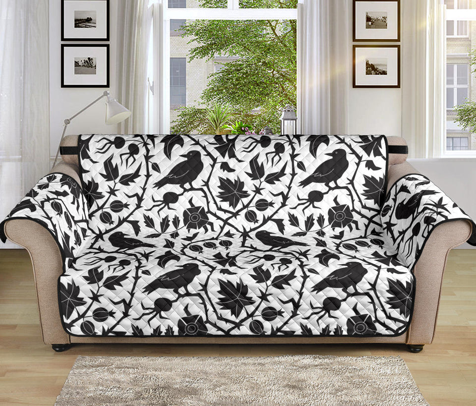 Crow dark floral pattern Sofa Cover Protector