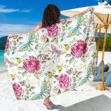 Hand Drawn Butterfly Rose Sarong