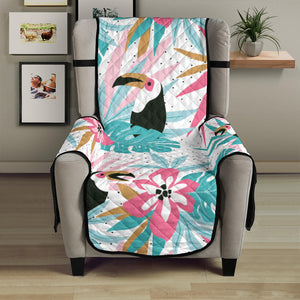 Toucan tropical flower leave pattern Chair Cover Protector