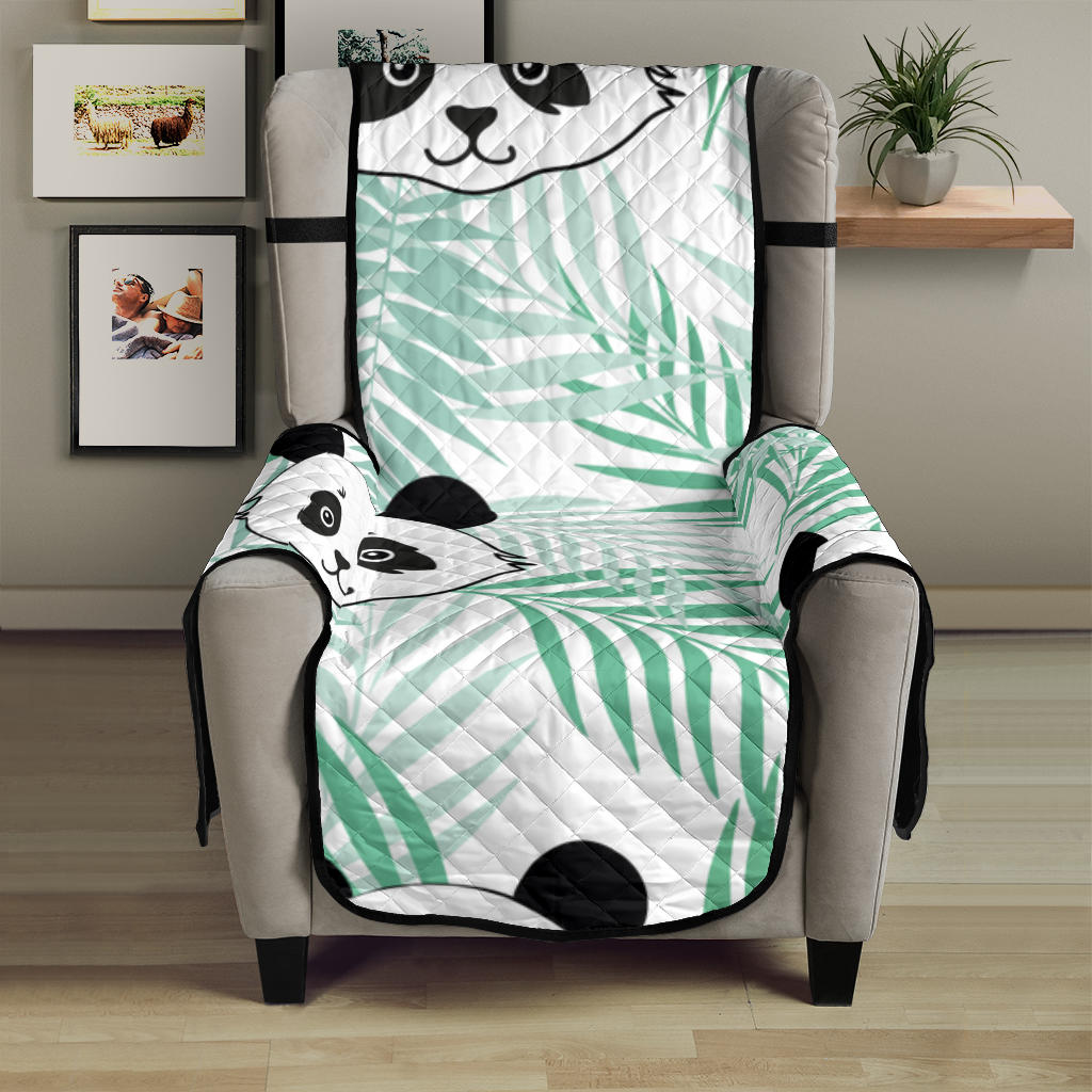 Panda pattern tropical leaves background Chair Cover Protector