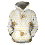 Bee Honeycomb Seamless Design Pattern Men Women Pullover Hoodie