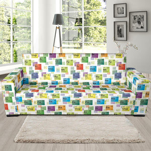 Chemistry Periodic Table Pattern Print Design 05 Sofa Slipcover