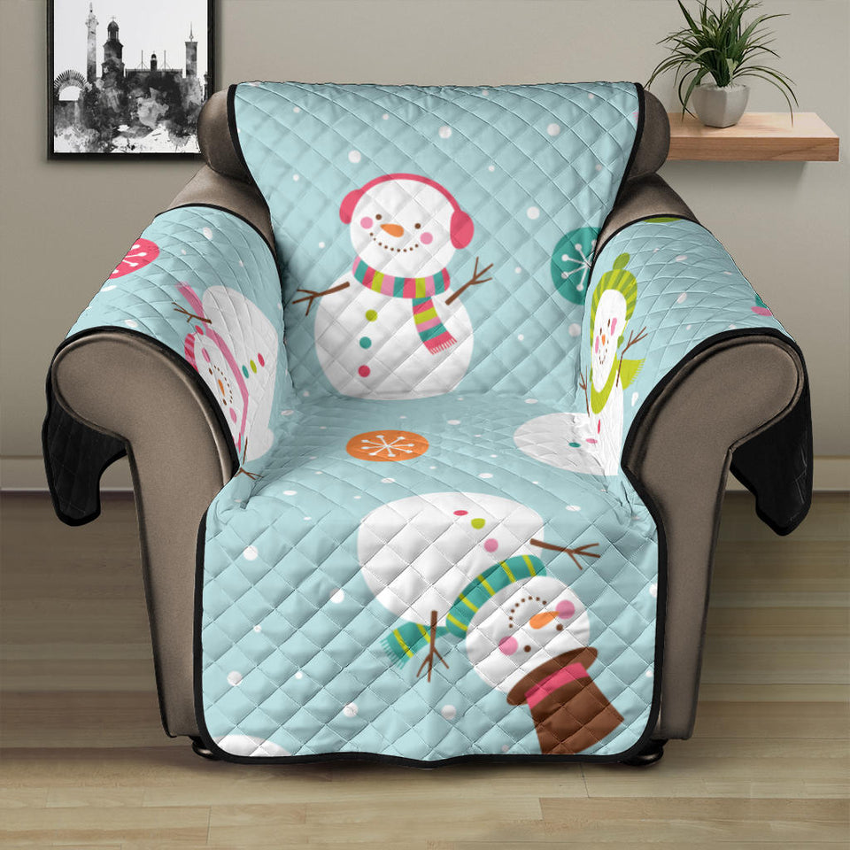 Cute snowman snowflake pattern Recliner Cover Protector