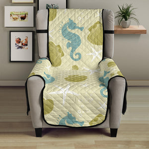 Seahorse shell starfish pattern background Chair Cover Protector