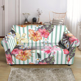 Colorful Orchid Flower Pattern Loveseat Couch Slipcover