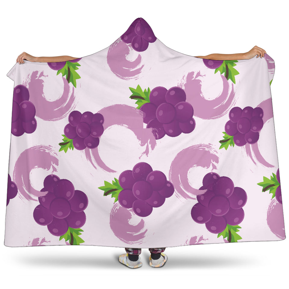 Cute Grape Pattern Hooded Blanket