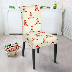 Golden Retriever Pattern Print Design 01 Dining Chair Slipcover