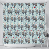 Lovely Sea Otter Pattern Shower Curtain Fulfilled In US
