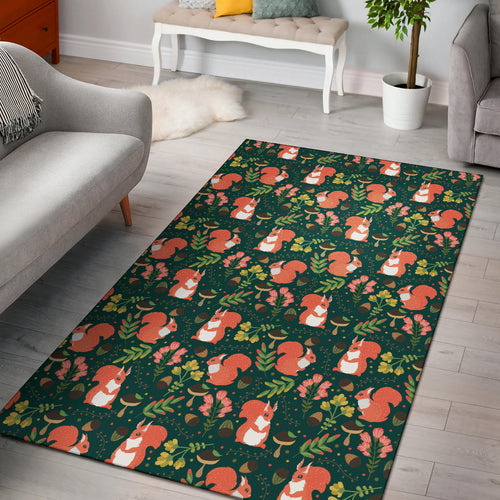 Squirrel Pattern Print Design 03 Area Rug