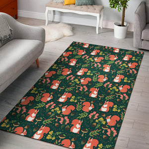 Squirrel Pattern Print Design 03 Area Rug
