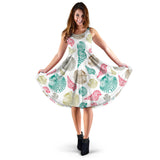 Colorful Shell Pattern Sleeveless Midi Dress