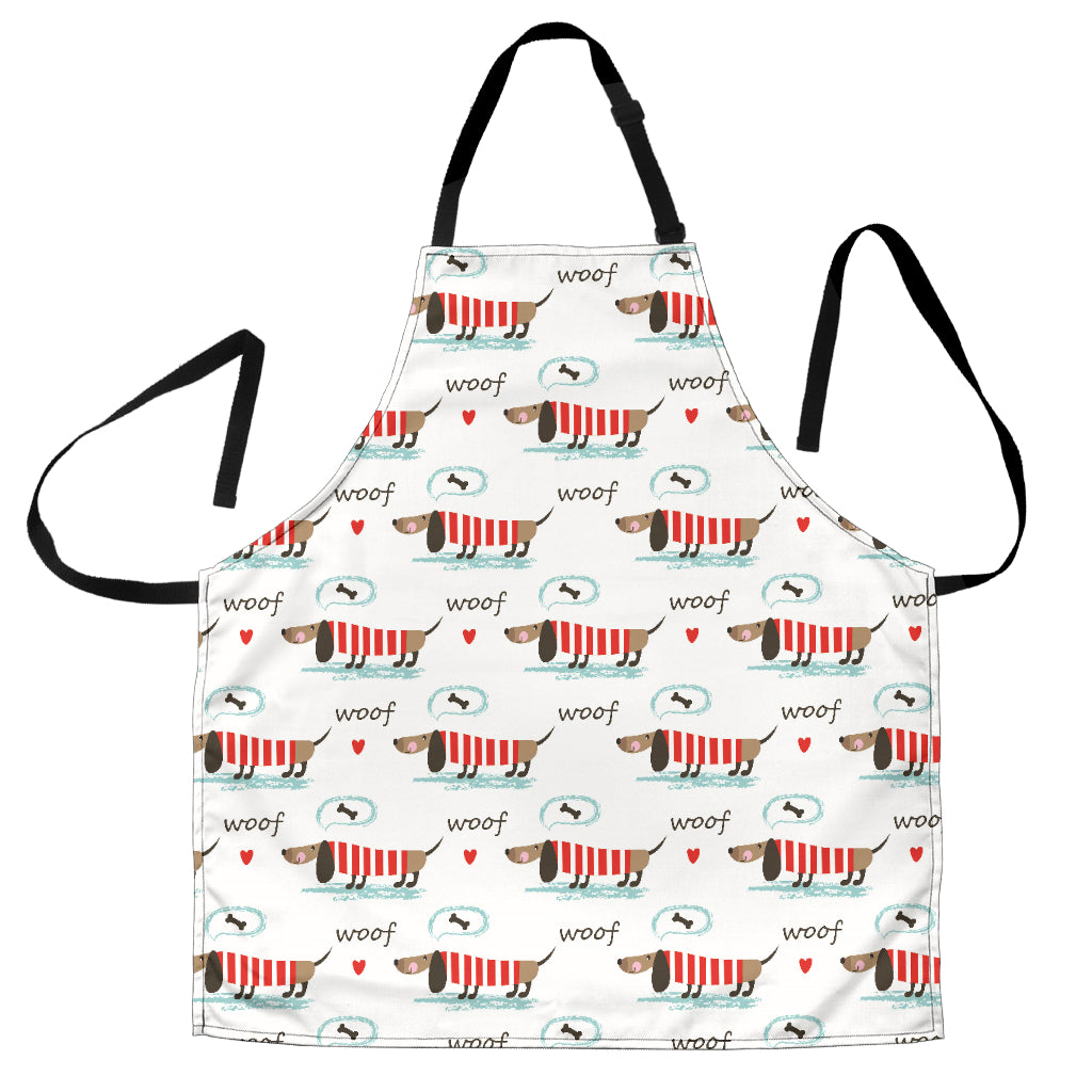 Cute Dachshund Bone Pattern Adjustable Apron
