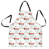 Cute Dachshund Bone Pattern Adjustable Apron