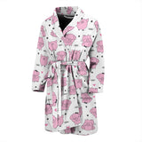 Pig Pattern Print Design 03 Men's Bathrobe