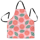 Grapefruit Leaves Flower Pink Background Adjustable Apron