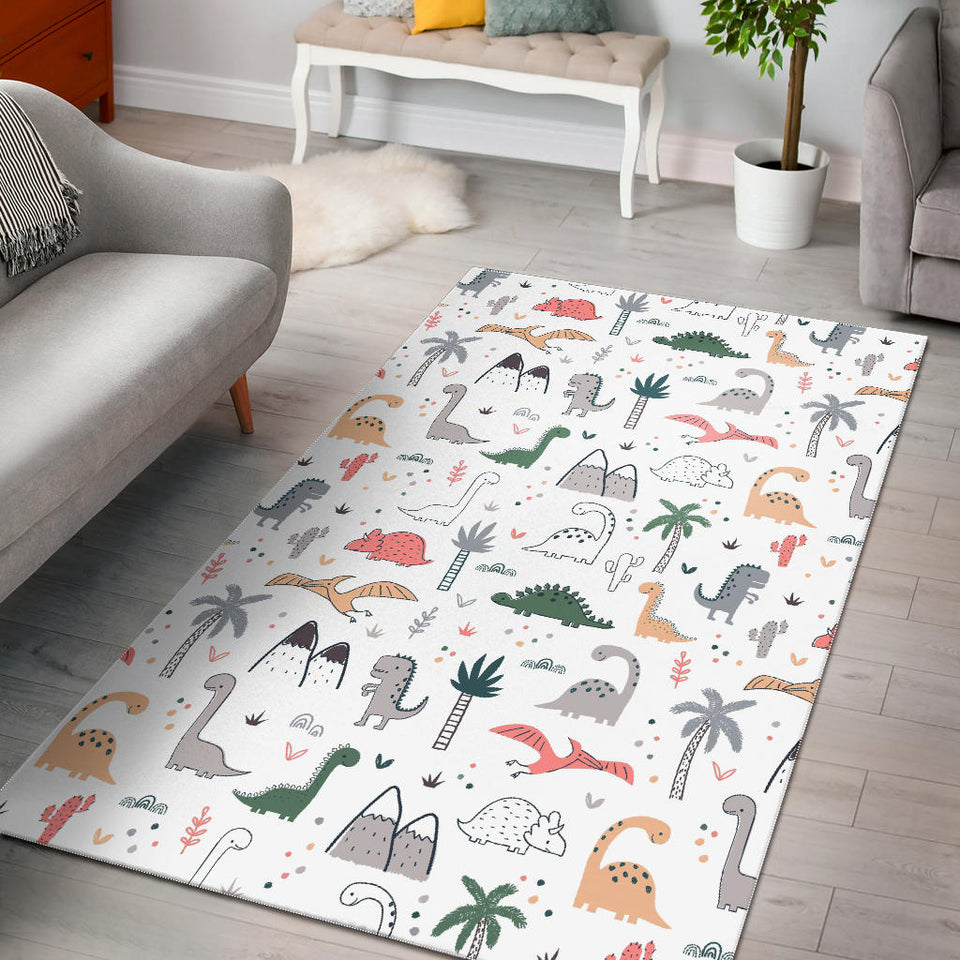 Cute Cartoon Dinosaurs Tree Pattern Area Rug