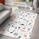 Cute Cartoon Dinosaurs Tree Pattern Area Rug