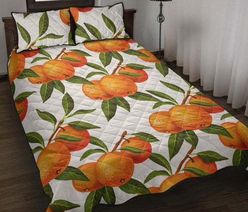 Oranges pattern background Quilt Bed Set