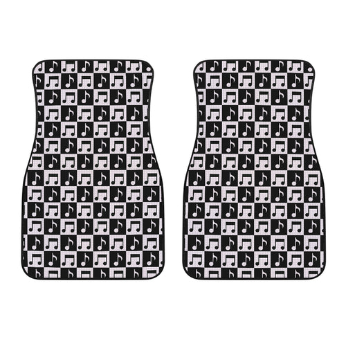 Music Notes Pattern Print Design 01 Front Car Mats