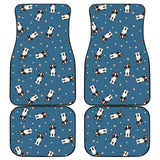 Cute Boston Terrier Dog Spattern Front And Back Car Mats