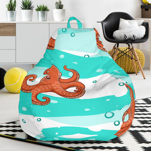Octopuses Sea Wave Background Bean Bag Cover