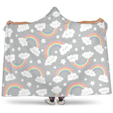 Cute Rainbow Clound Star Pattern Hooded Blanket