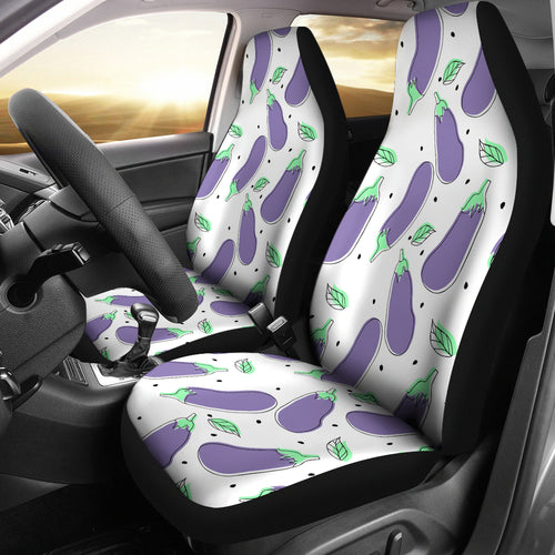 Eggplant Pattern Print Design 05 Universal Fit Car Seat Covers