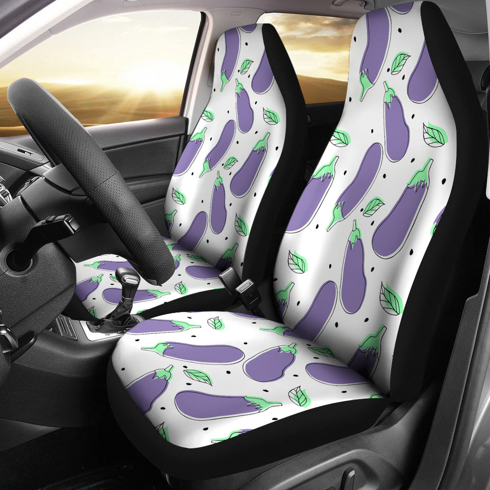 Eggplant Pattern Print Design 05 Universal Fit Car Seat Covers