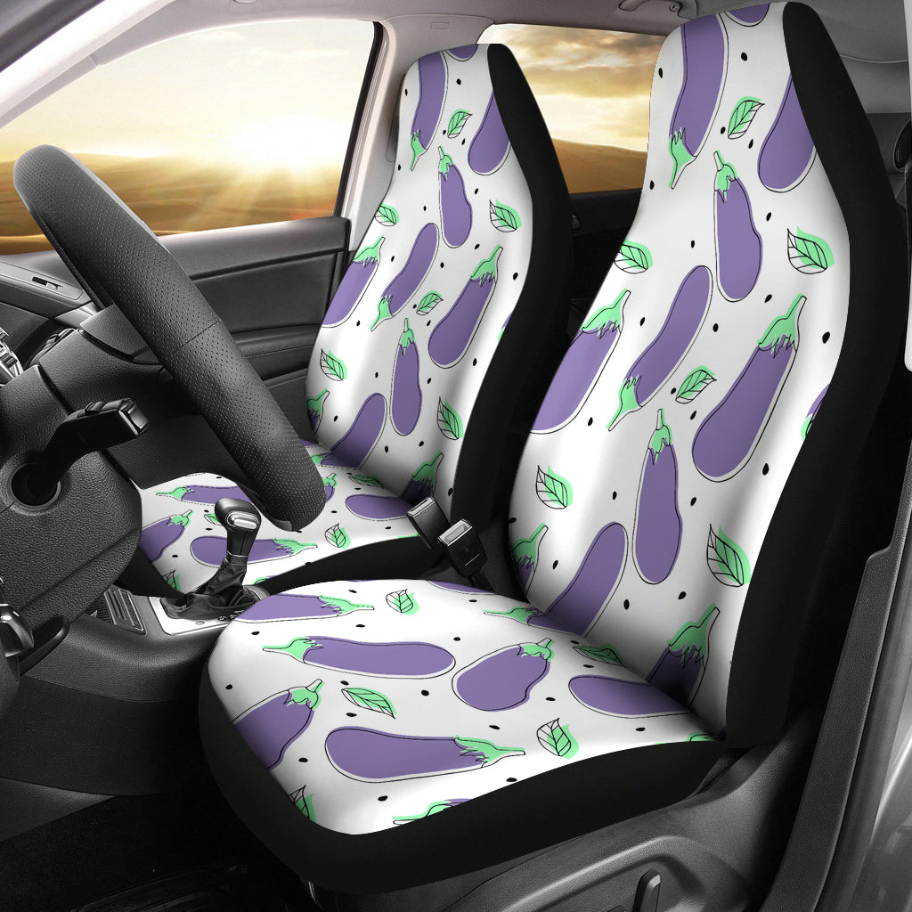 Eggplant Pattern Print Design 05 Universal Fit Car Seat Covers