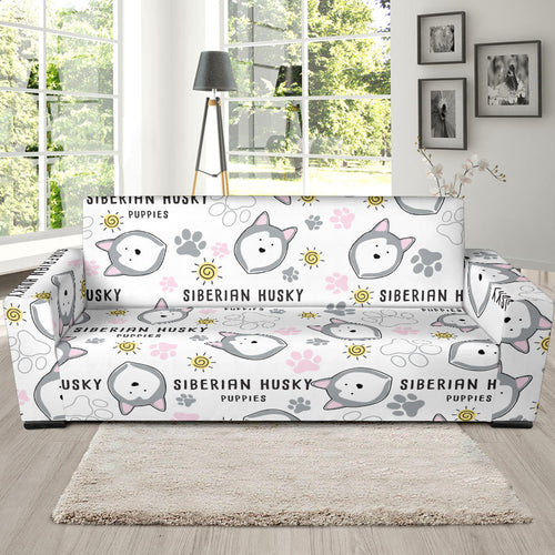 Siberian Husky Design Pattern Sofa Slipcover