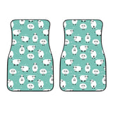 Cute Sheep Green Background Front Car Mats