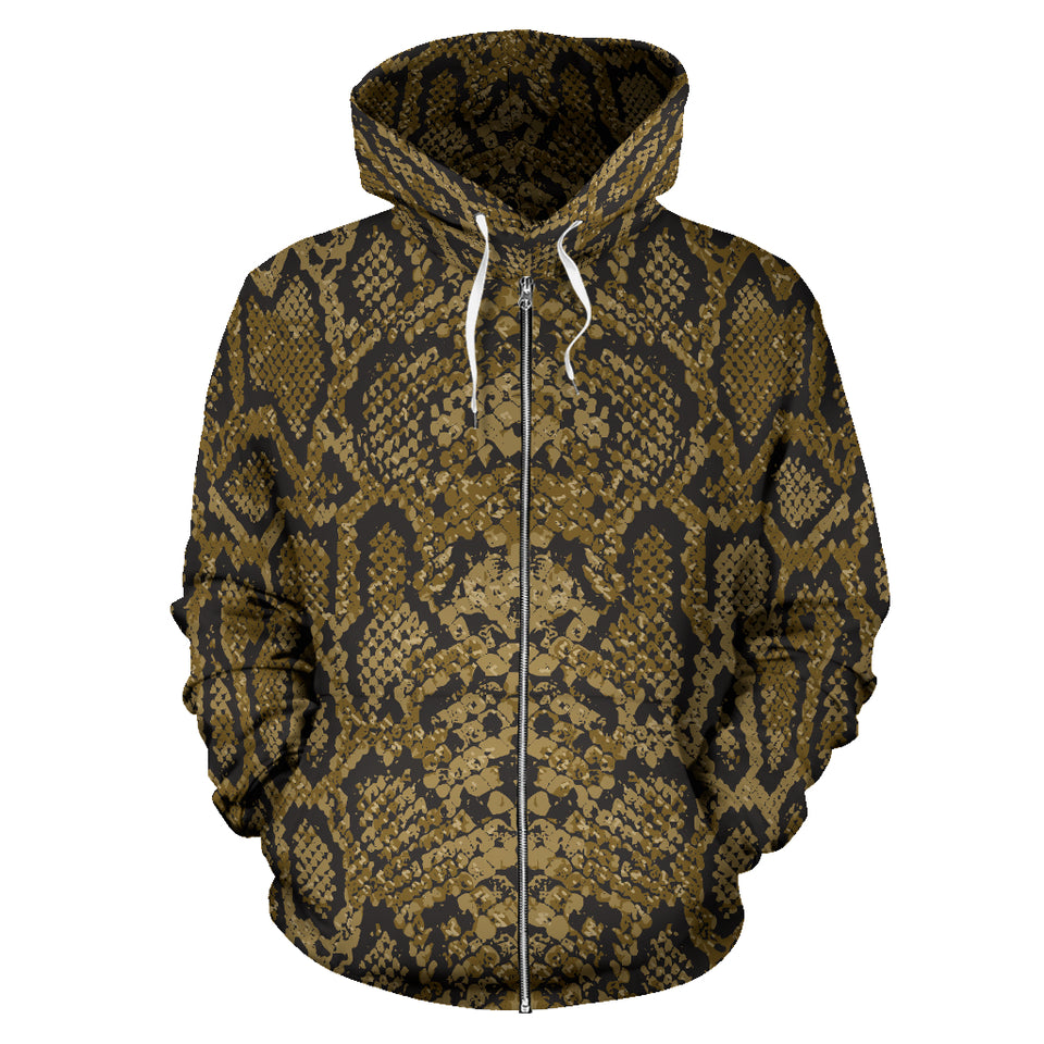Snake Skin Pattern Zip Up Hoodie