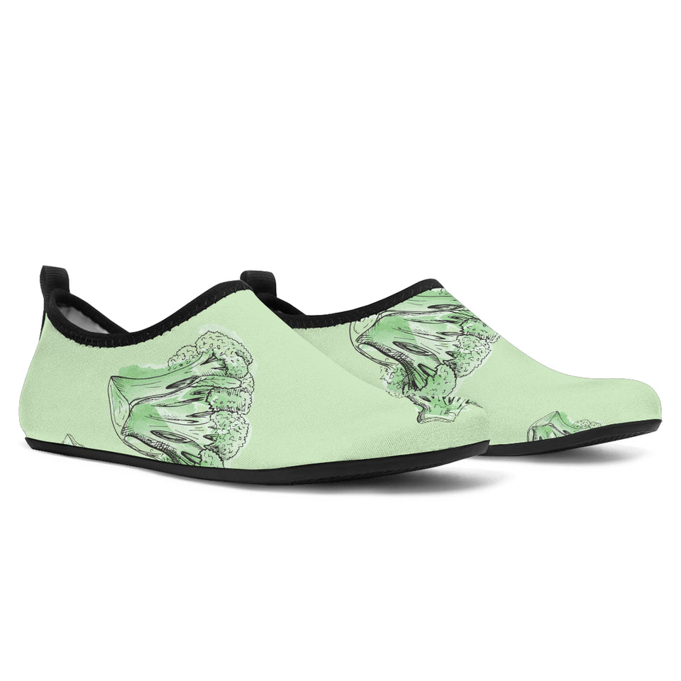 Broccoli Sketch Pattern Aqua Shoes