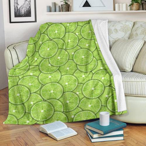 Slices Of Lime Pattern Premium Blanket