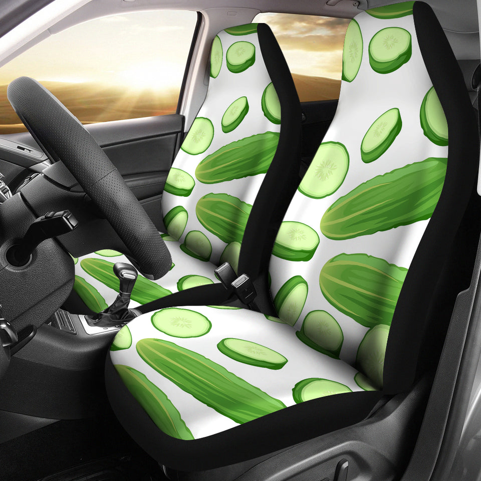 Cucumber Whole Slices Pattern Universal Fit Car Seat Covers