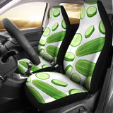 Cucumber Whole Slices Pattern Universal Fit Car Seat Covers