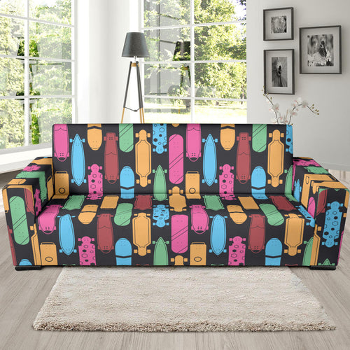 Skate Board Pattern Print Design 02  Sofa Slipcover