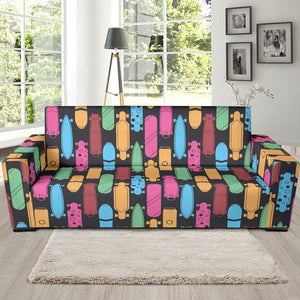 Skate Board Pattern Print Design 02  Sofa Slipcover