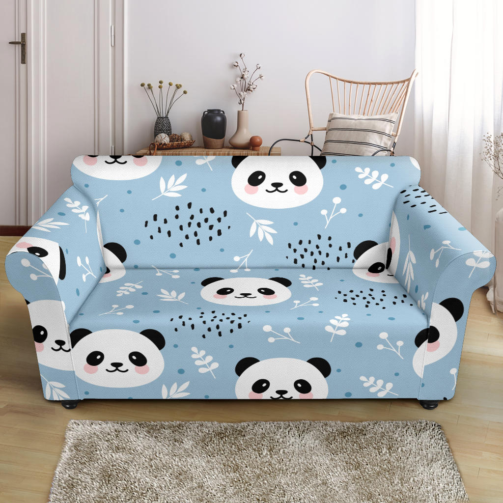 Cute Panda Pattern Loveseat Couch Slipcover