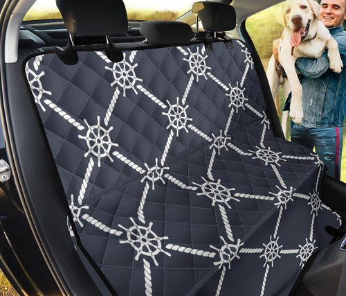 Nautical Steering Wheel Rope Pattern Dog Car Seat Covers