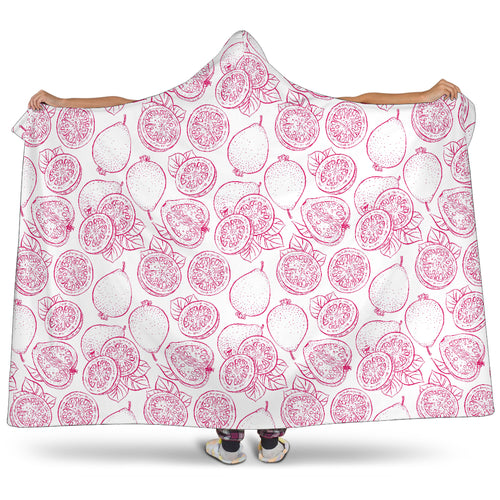 Sketch Guava Pattern Hooded Blanket