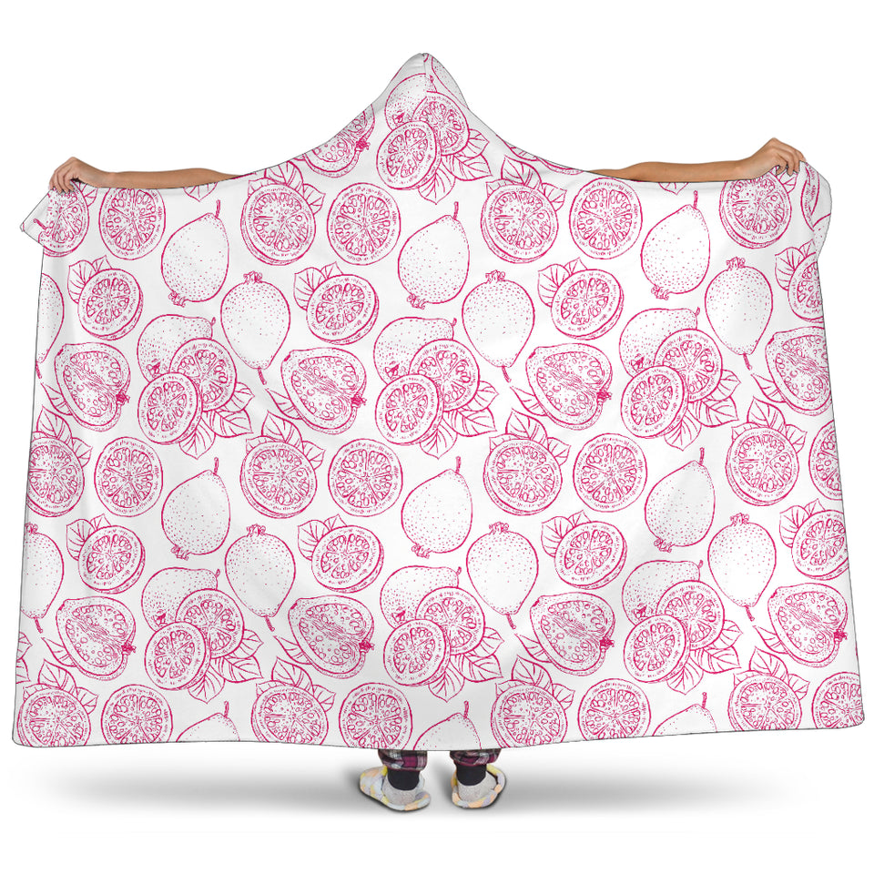 Sketch Guava Pattern Hooded Blanket