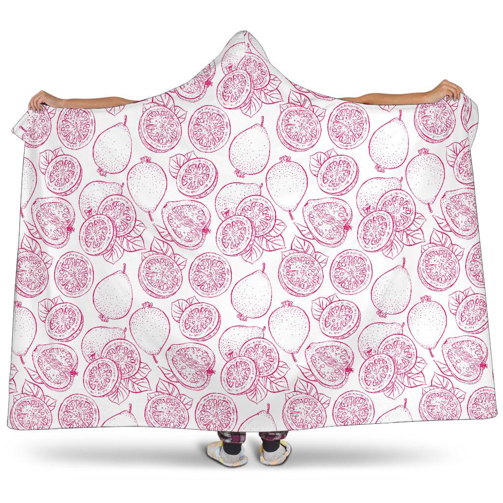 Sketch Guava Pattern Hooded Blanket