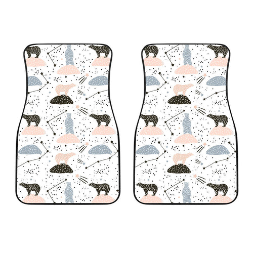 Polar Bears Star Poka Dot Pattern Front Car Mats