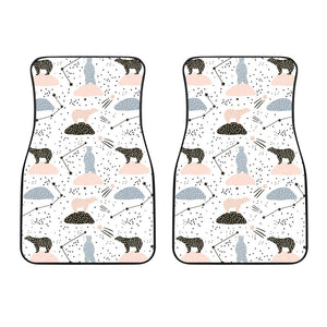 Polar Bears Star Poka Dot Pattern Front Car Mats
